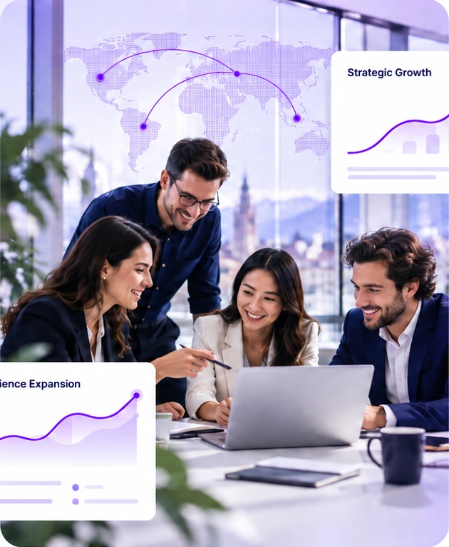 Team collaborating on a digital growth strategy